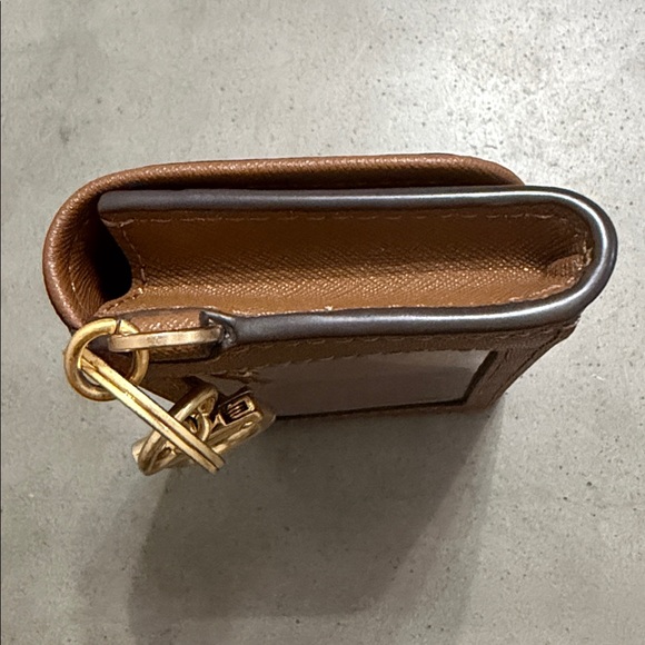 Tory Burch Tan Keychain Wallet with Gold Accents - Picture 6 of 7